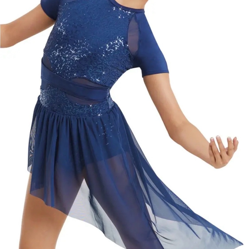 Weissman Teal High-Low Dance lyrical dress - Picture 2 of 11
